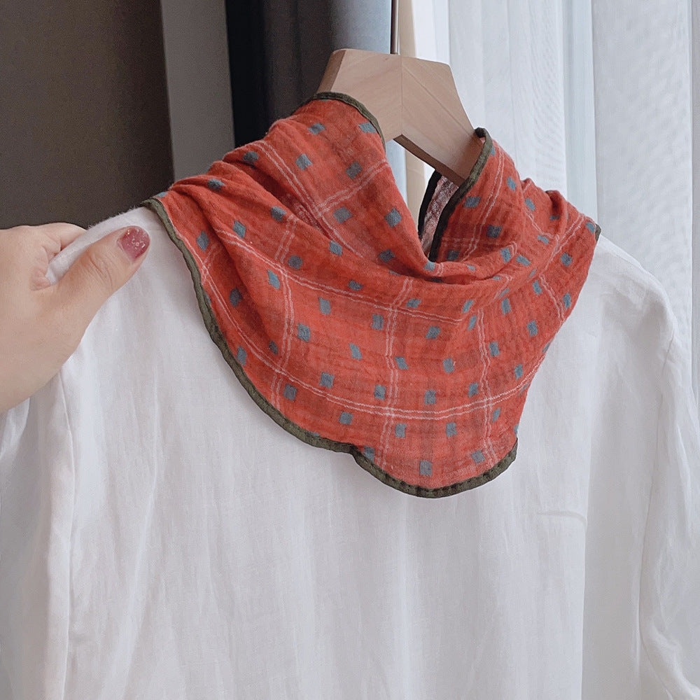 Stylish Plaid Print Reversible Silk Scarf 6W6NSI237