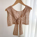 Boho Style Hollow Hand-Crochet Shrug Shawl Wrap 6W6NSC52