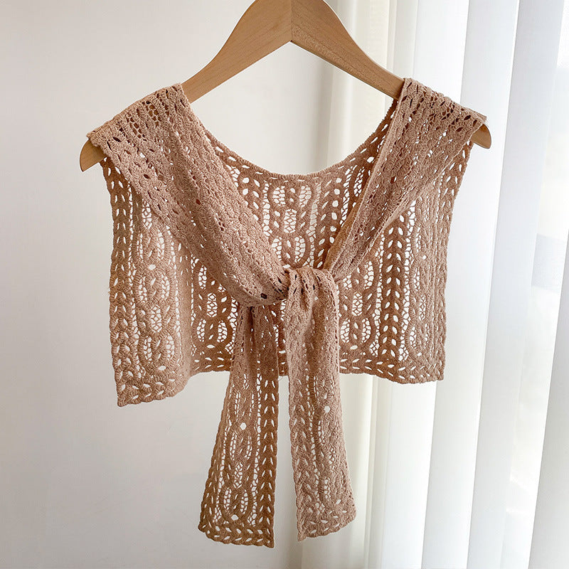 Boho Style Hollow Hand-Crochet Shrug Shawl Wrap 6W6NSC52
