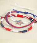 Stylish Rope Braided USA Flag Bracelet Set 8ZA6JBR129T