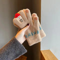 Cute Cartoon Thicken Plush Warm Knit Gloves 6W6GLO109