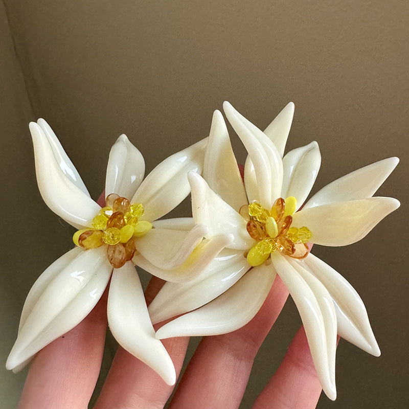 Floral Statement Stud Earrings - DippedShop Wholesale - #0179