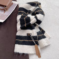 Thick Warm Soft Color Block Striped Shawl Scarf 6W6NSC78