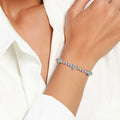 Trendy Heart Colorful Cubic Zirconia Chain Bracelet 6W6JBR383
