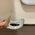 Fashion Heart Print Oval Flat Hair Clip 6W6HCP1669