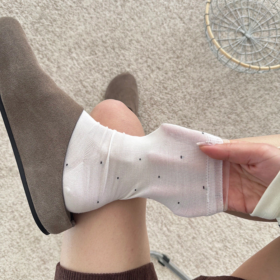 Elegant Lace Polka Dot Socks - DippedShop Wholesale - #0563