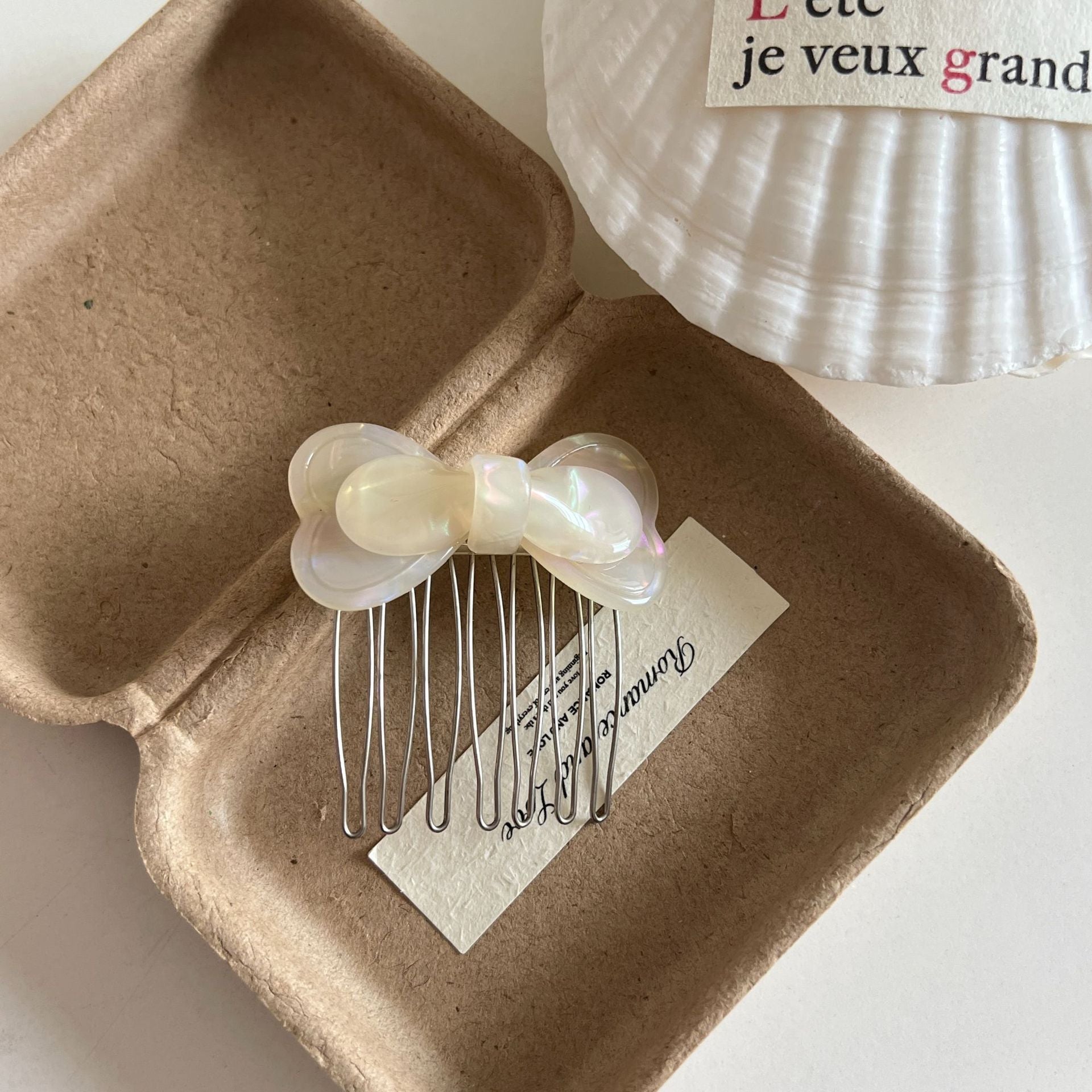 Acetate Bow Insert Comb Hair Clip MK2MBEP6W6HPN05