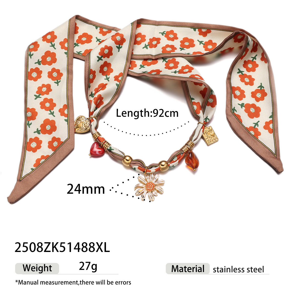 Vintage Flower Scarf Necklace - DippedShop Wholesale - #2595
