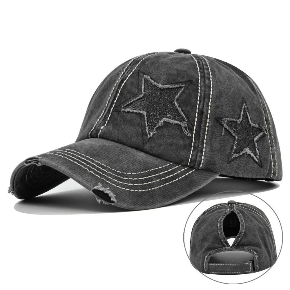 Distressed Star Baseball Cap - DippedShop Wholesale - #2723