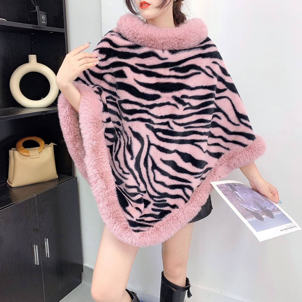 Faux Fur Shawl Cape - DippedShop Wholesale - #5427