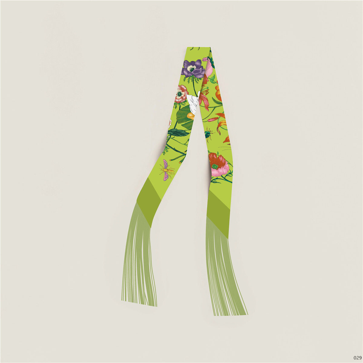 Floral Tassel Silk Scarf - DippedShop Wholesale - #3619