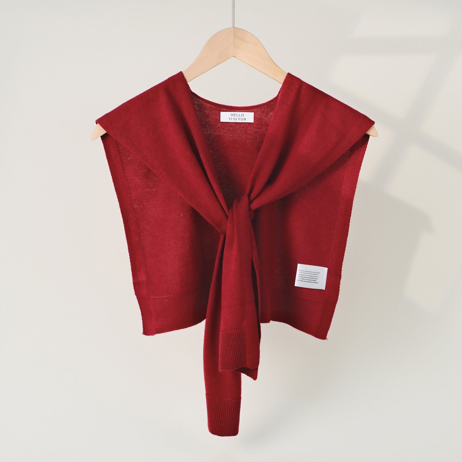 Casual Solid Color Sweater Knit Shawl Wrap 6W6NSC60