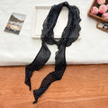 Minimalist Polka Dots Ruffled Edges Silk Scarf MK2BLW6W6NSI68
