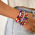 Gold Plated Irregular Beaded Chain Bracelets Set 8ZA6JBR135T