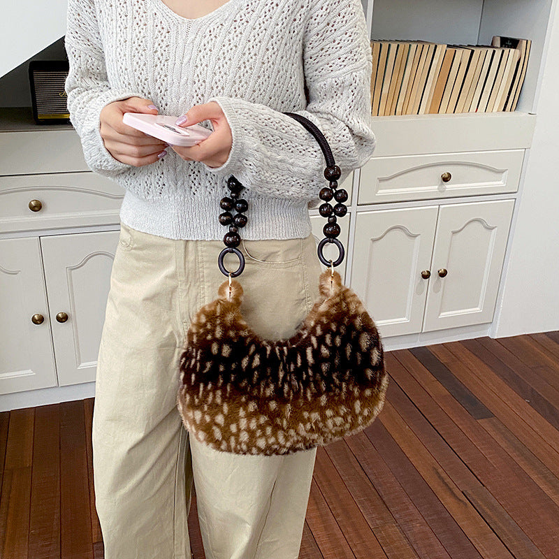Cute Deer Pattern Flush Portable Shoulder Bag 6W10BBG1924