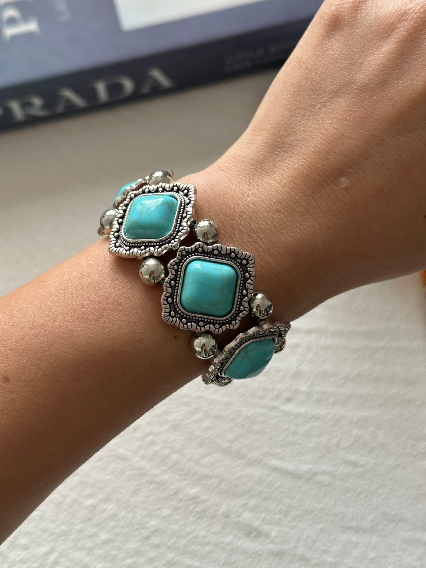 Vintage Irregular Geometric Stone Beaded Bracelet 6W6JBR511