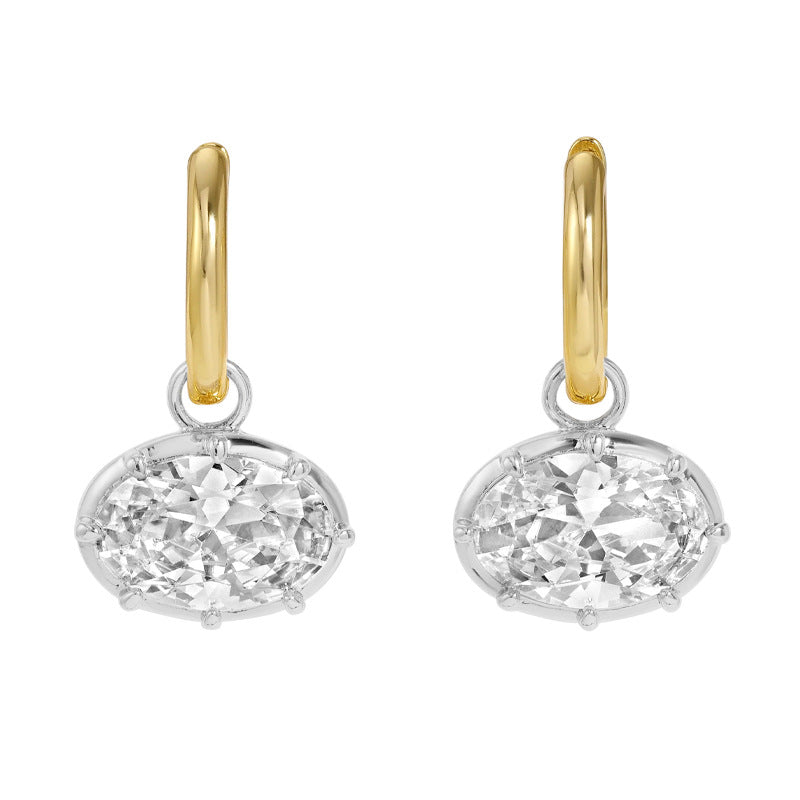 Elegant Rhinestones Pendant Hoop Earrings 6W6JER585