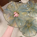 Fshion Pearl Mesh Ruffled Hair Scrunchies MK2BW6W6HSR64