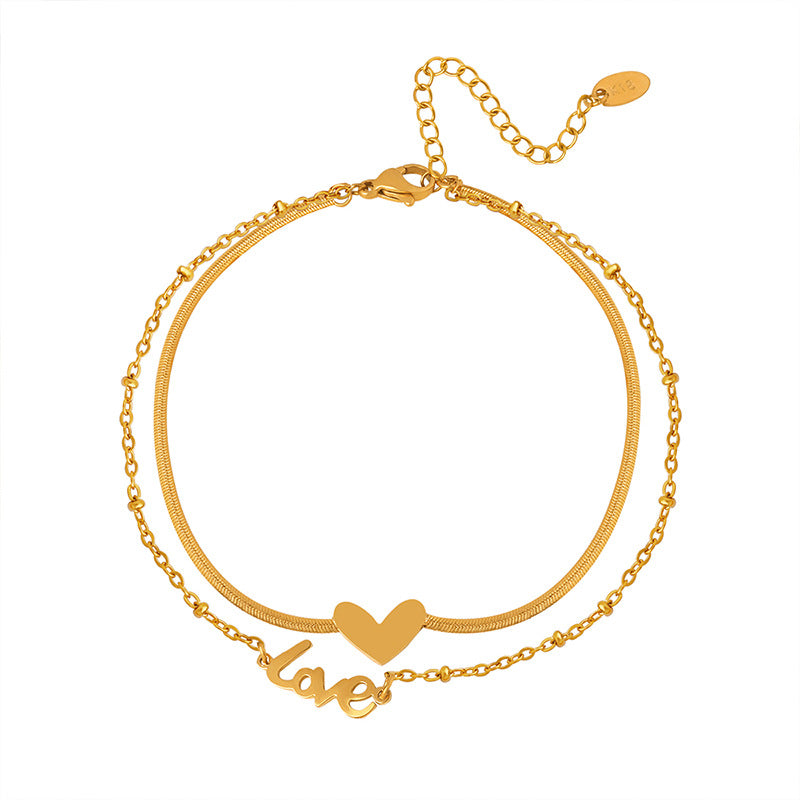 Letter Love Anklet - DippedShop Wholesale - #3427