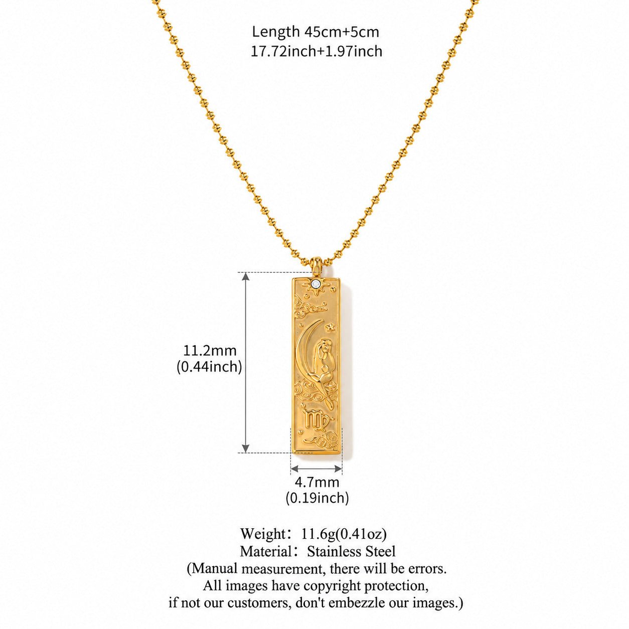 Vintage Rhinestone Gold Plated Pendant Necklace 6W6JNC640