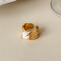 Stylish Gold Plated Diamond Open Ring 8ZA6JRG120T