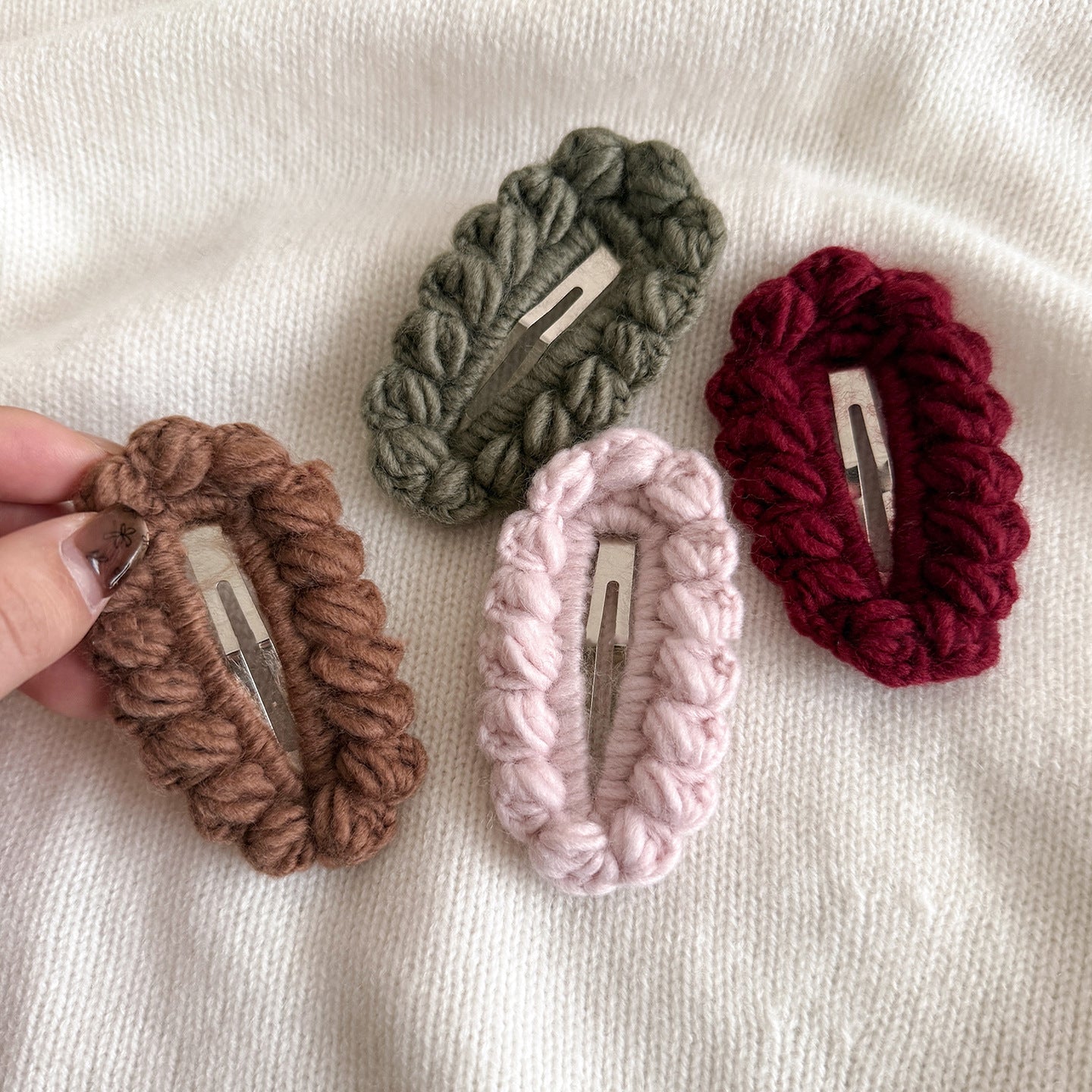 Crochet Snap Hair Clip - DippedShop Wholesale - #7539