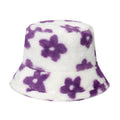 Cute Floral Print Color Block Plush Bucket Hat 6W6HAT822