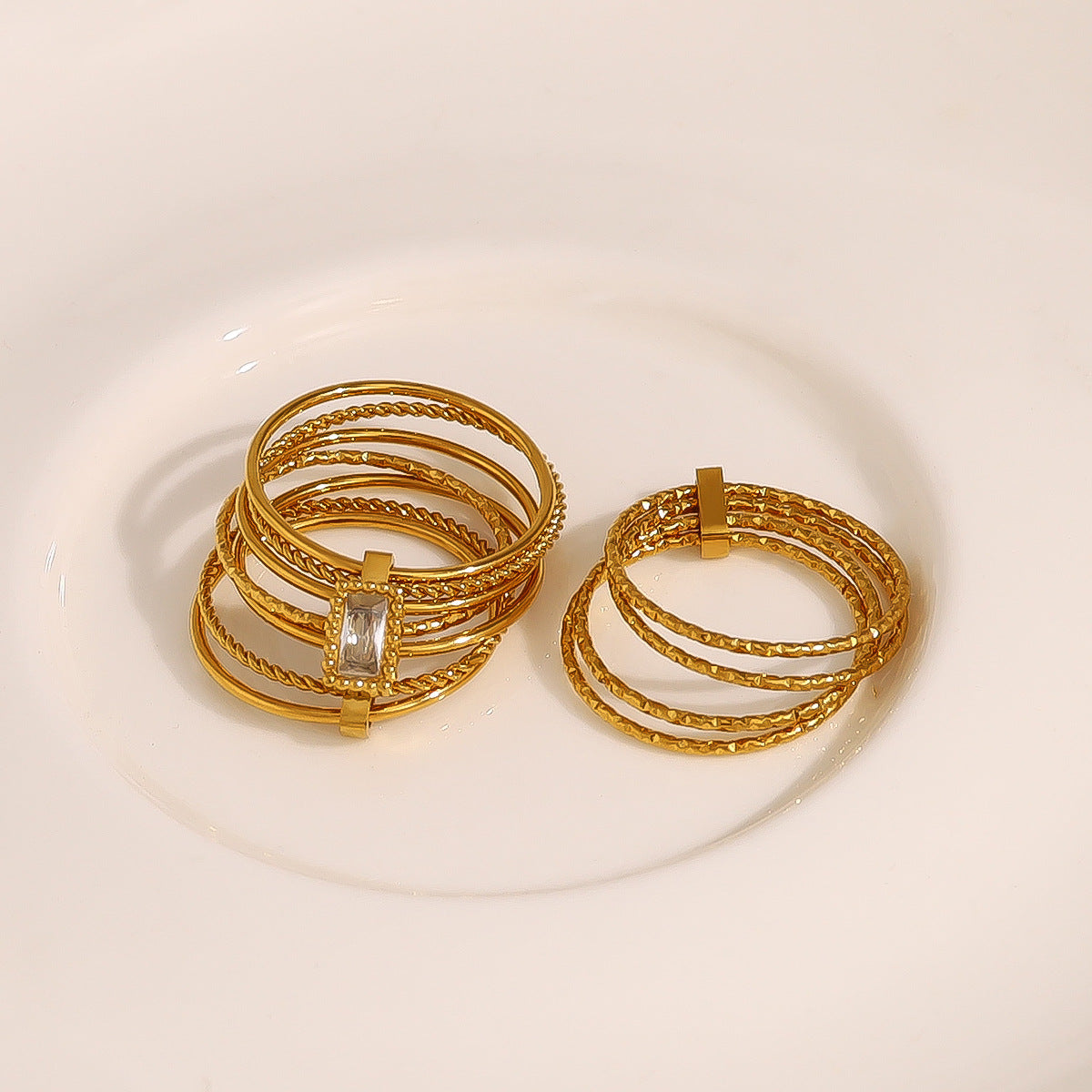 Vintage Gold Plated Multi-Layer Statement Ring 8ZA6JRG147L
