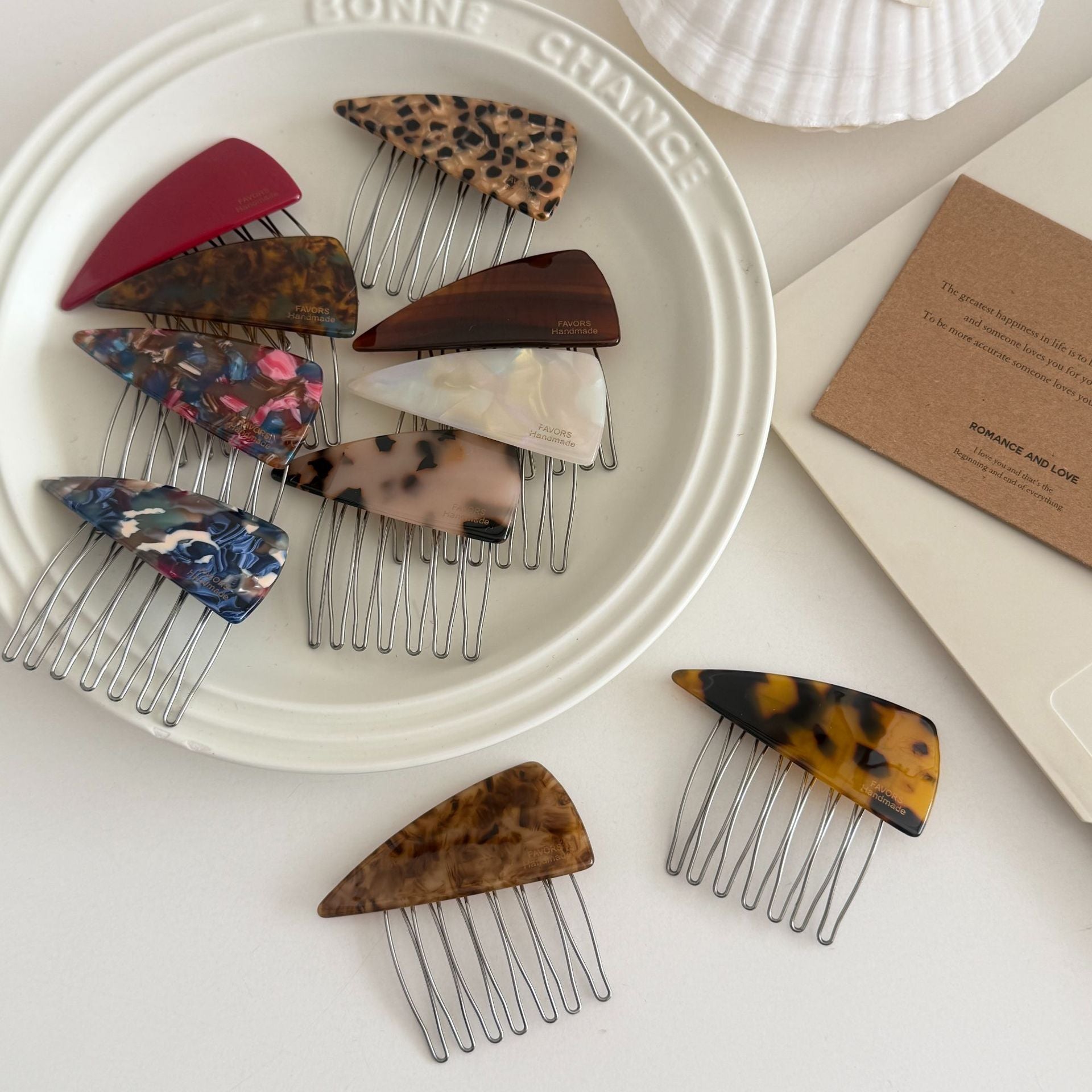 Triangle Acetate Insert Comb Hair Clip MK2MBEP6W6HPN14