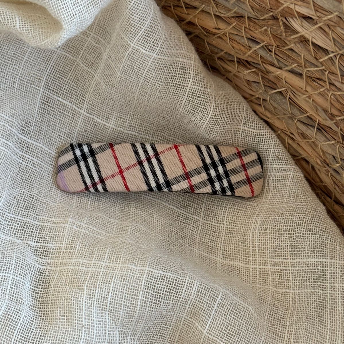 Plaid Snap Hair Clip - DippedShop Wholesale - #2707
