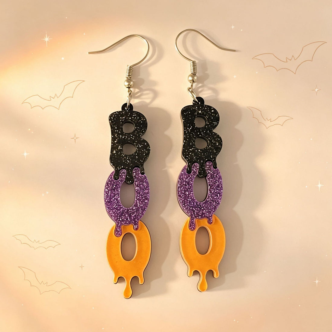 Glitter Letter Dangle Earrings - DippedShop Wholesale - #5507