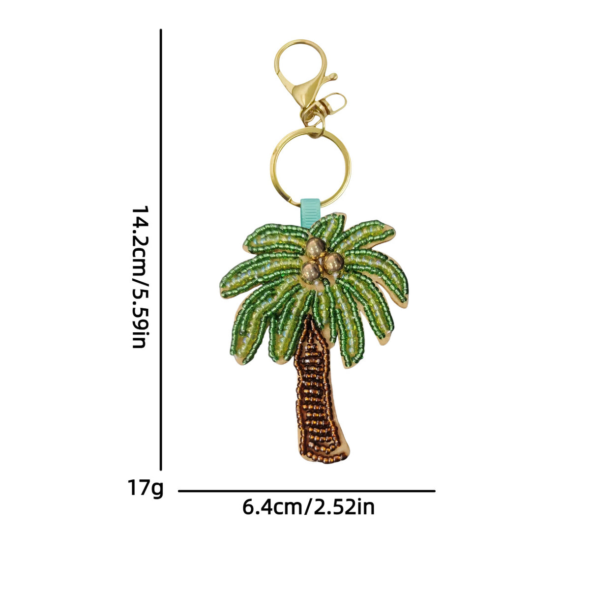 Stylish Handmade Beads Coconut Tree Pendant Keychain 6W10BBC808