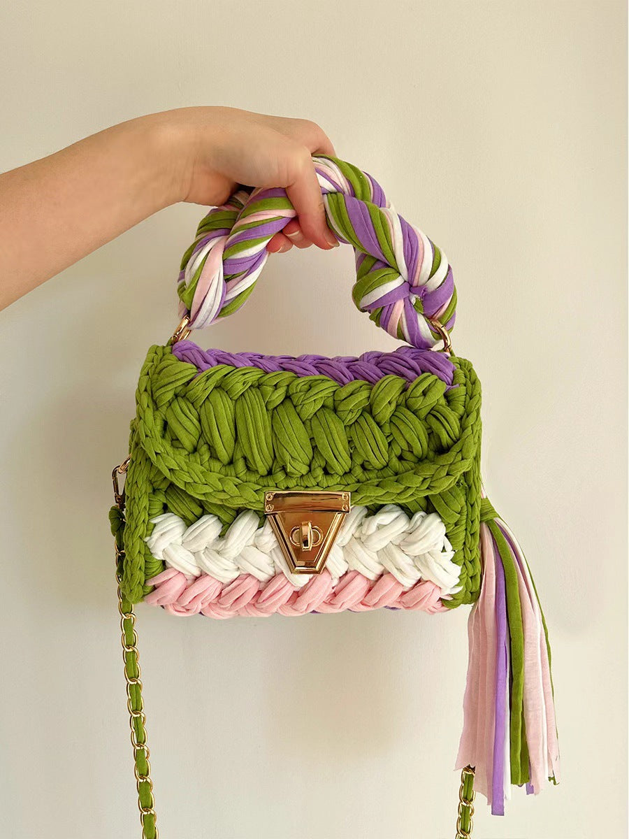 Chunky Crochet Crossbody Bag - DippedShop Wholesale - #6995