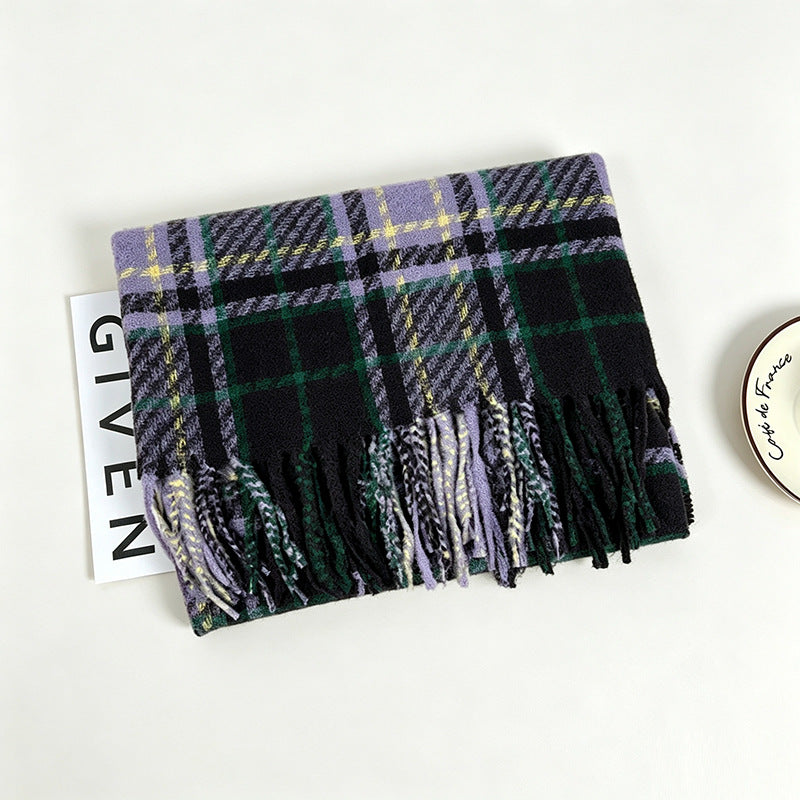 Tartan Plaid Tassel Scarf - DippedShop Wholesale - #8819