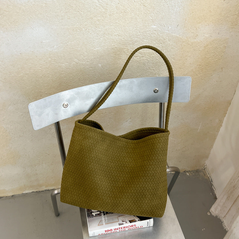 Minimalist Woven Texture Soft Tote - DippedShop Wholesale - #6467