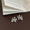 Star Pearl Rhinestone Stud Earrings - DippedShop Wholesale - #2931