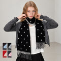 Reversible Polka Dot Fringe Scarf - DippedShop Wholesale - #6915