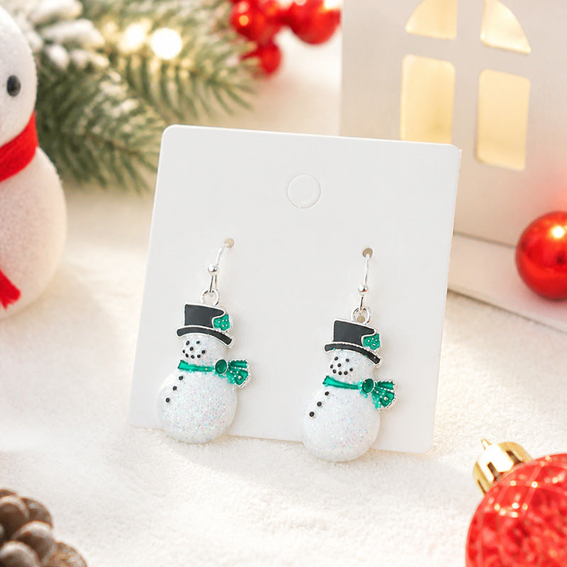 Christmas Snowman Dangle Earrings - DippedShop Wholesale - #8499