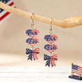 Stylish USA Flag Bowknot Pendant Hook Earring 8ZA6JER184L