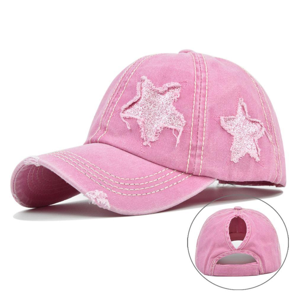 Distressed Star Baseball Cap - DippedShop Wholesale - #2099