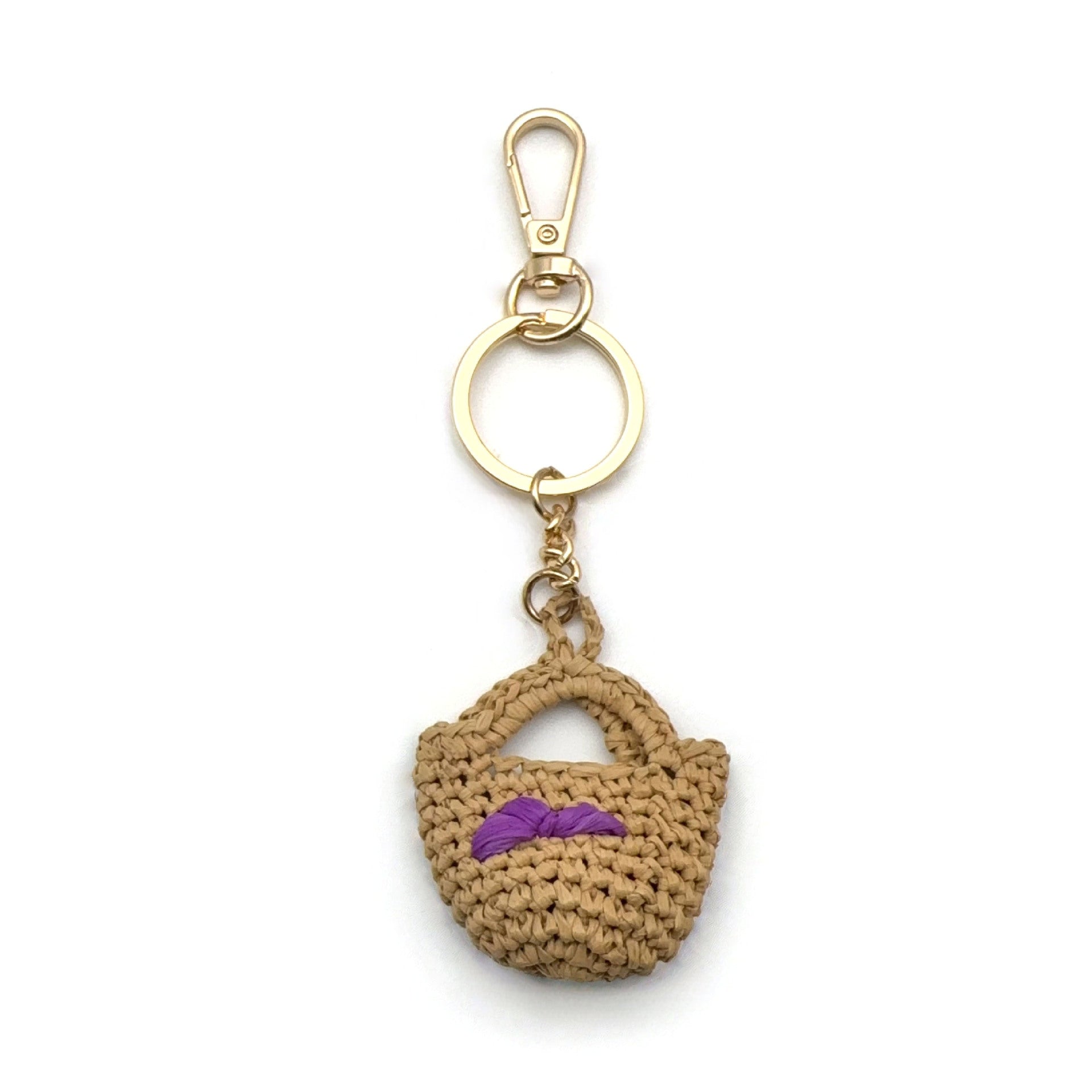 Mini Raffia Tote Bag Handmade Keychain Bag Charm MK2ZCAS6W10BBC50