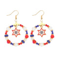 Retro Star Pendant Beaded Chain Frame Earring 8ZA6JER304L