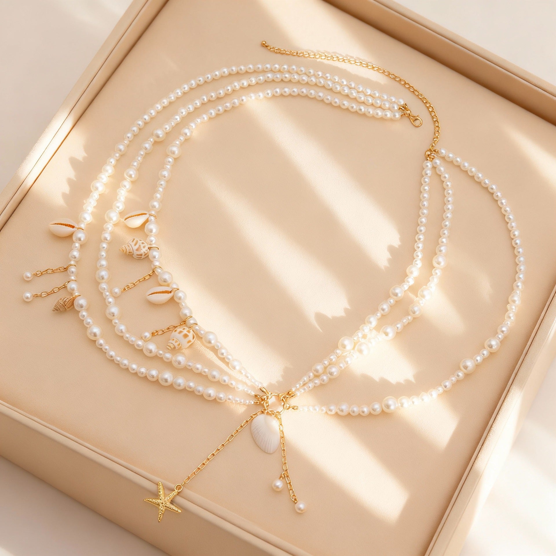Beach Shell Starfish Layered Link Waist Chain 8ZA6JBC100T