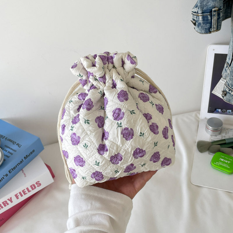 Floral  Quilted Storage Cosmetic Bag 6C5CO72