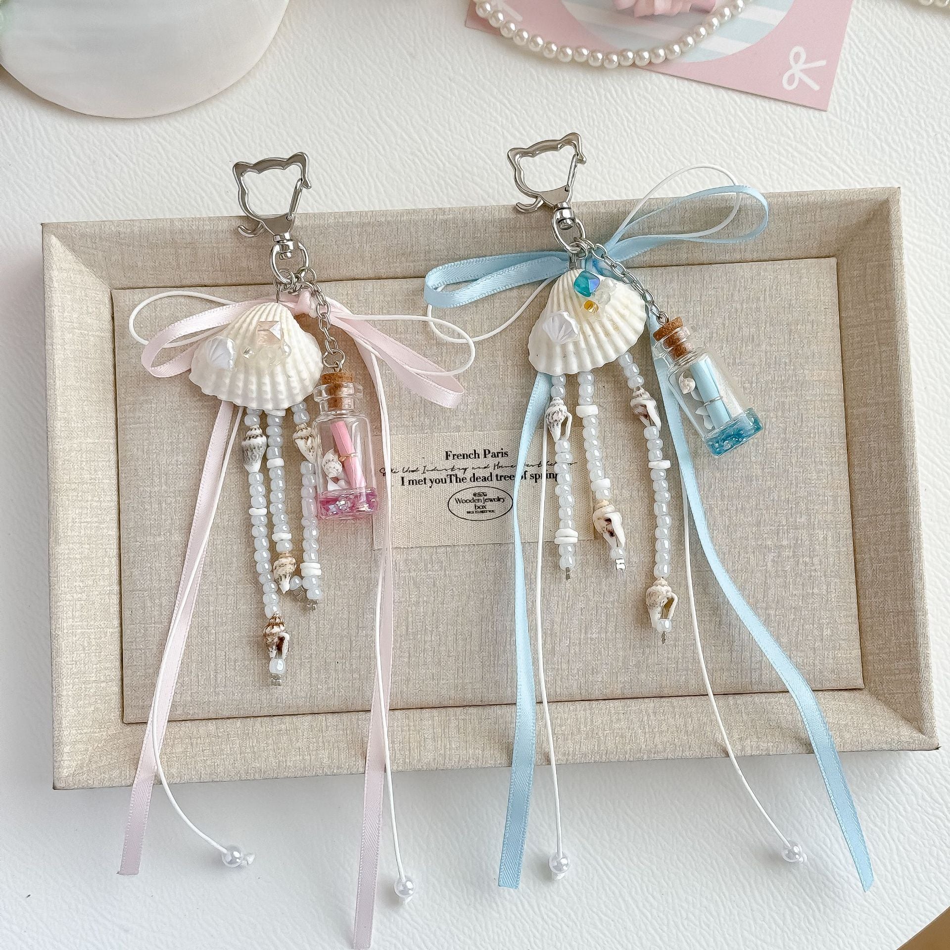 Fresh Drift Bottle Shell Pendant Keychain Bag Charm 6W10BBC383