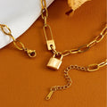 Vintage Gold Plated Lock Pendant Choker Necklace 6W6JNC618