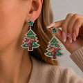 Chunky Sparkly Rhinestone Christmas Dangle Earrings 6W6JER680
