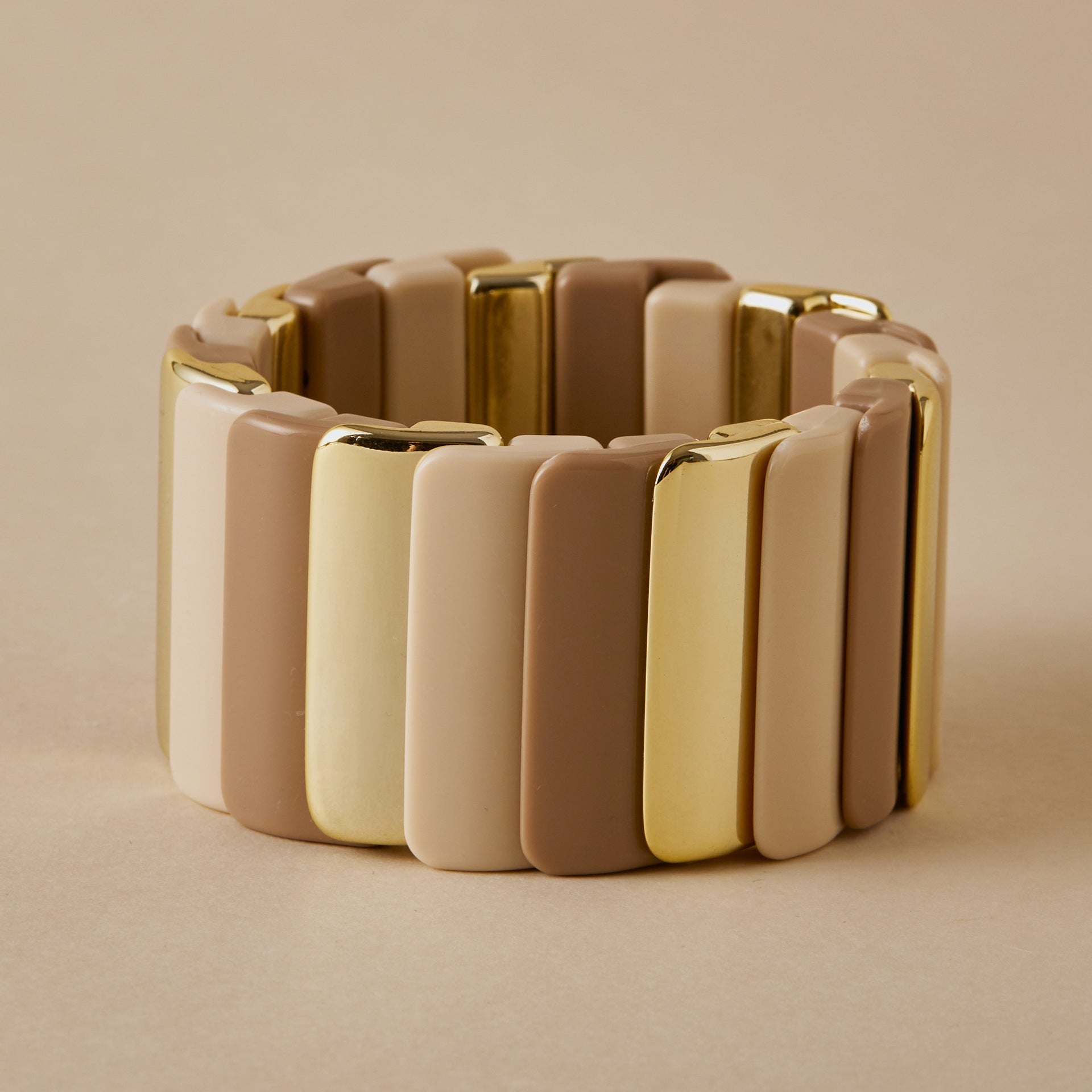 Gold Geometric Stretch Bracelet - DippedShop Wholesale - #6227