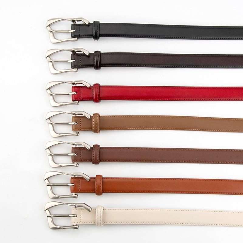 Trendy Unique Metal Buckle Skinny Leather Belt MK2LEEP6W6JBT33