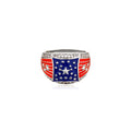 Chunky Gold Plated USA Flag Rhinestones Wide Ring 8ZA6JRG205T